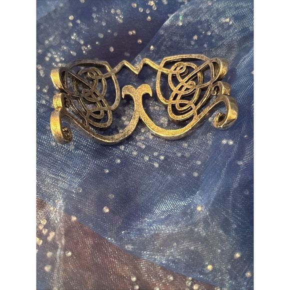 2-Silver Toned Celtic Knot Metal Viking Filigree Hair Slide Stick Clip - Picture 8 of 10